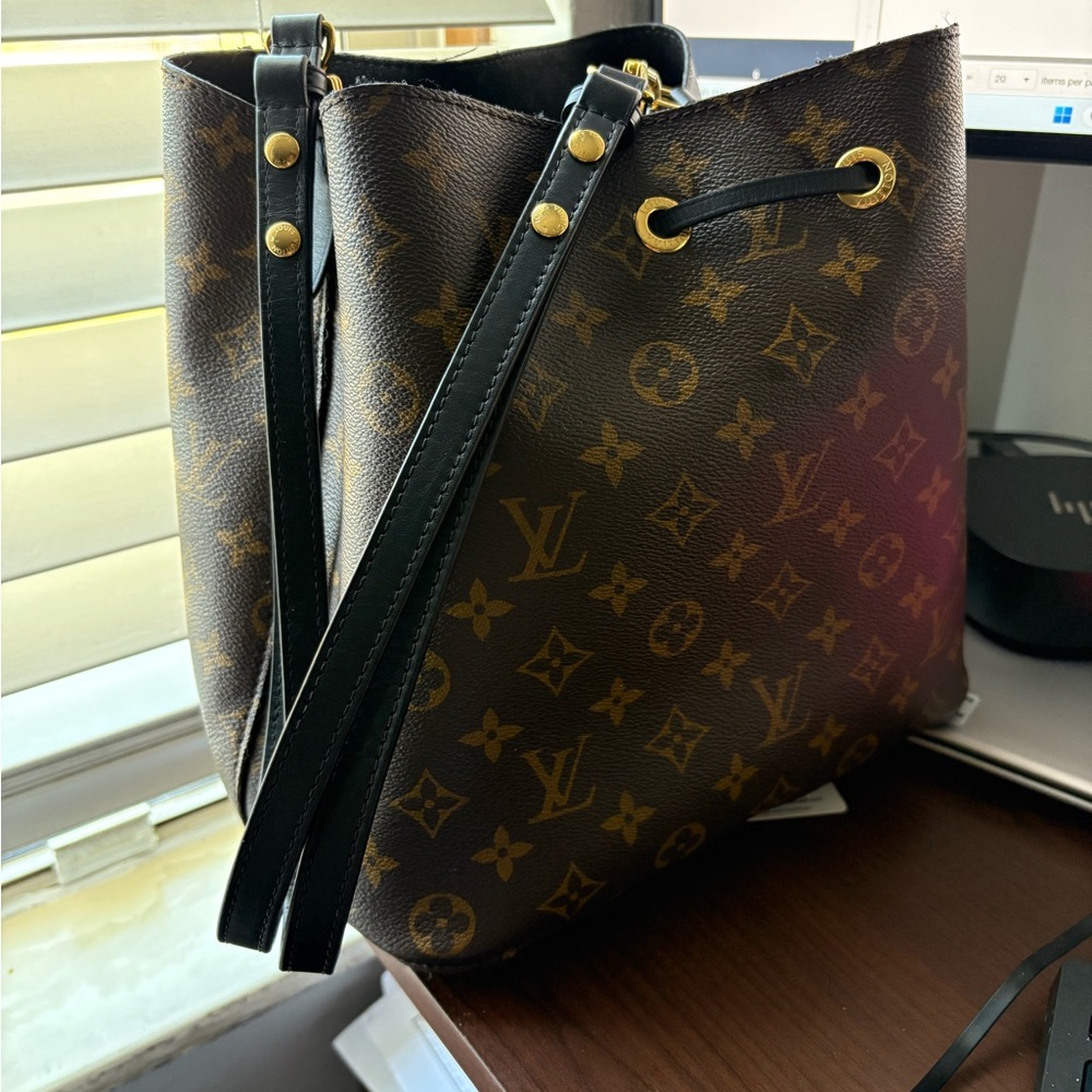 Louis Vuitton Black and Brown Monogram Shoulder Bag
